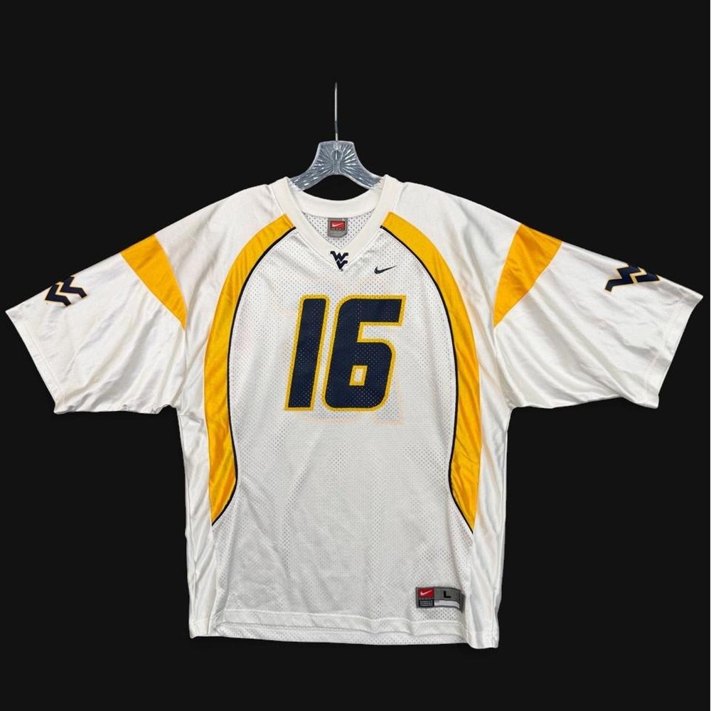 Vintage Nike Team West Virginia Mountaineers #16 Football Jersey Mens Large